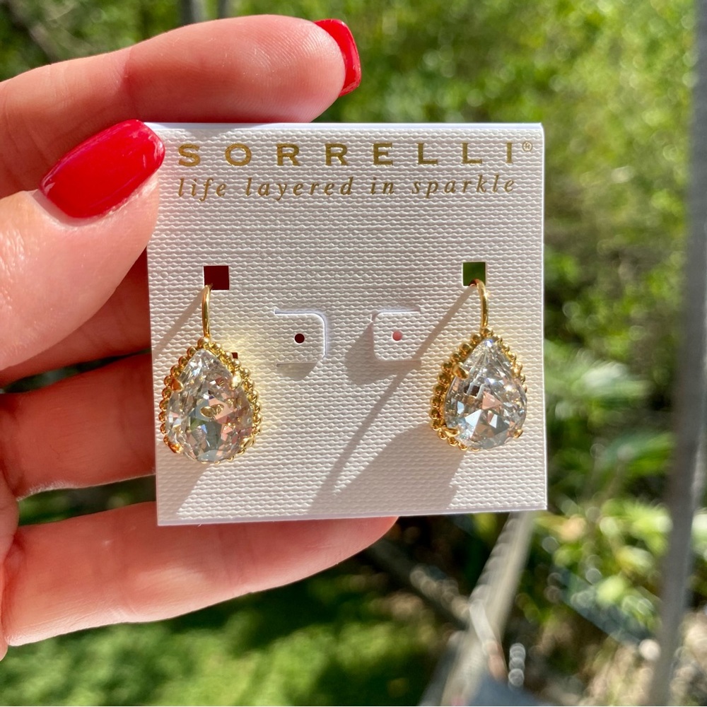 Sorrelli Pear Cut Dangle Earrings NWT - Picture 3 of 16